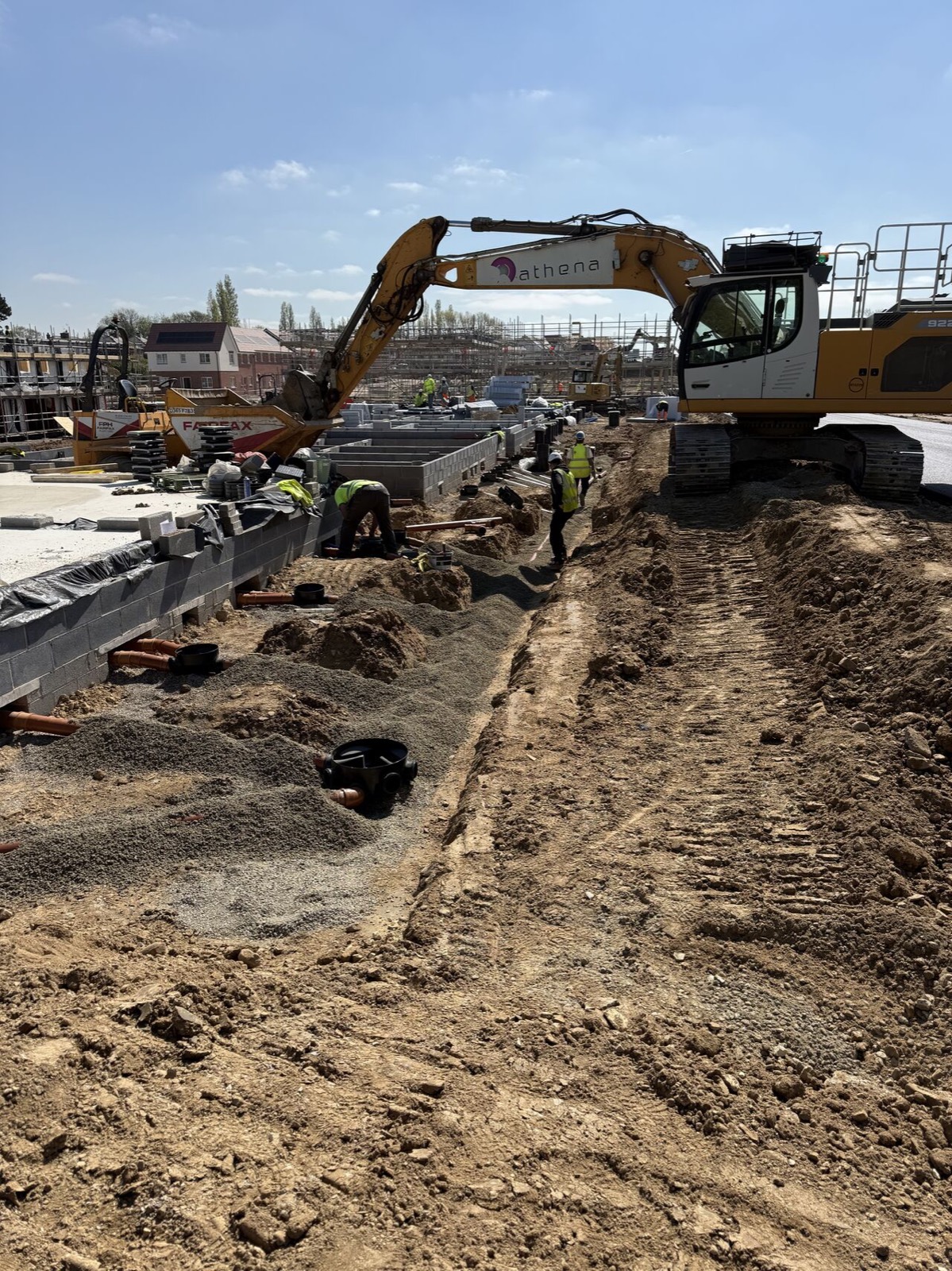 Athena excavator on bulk earthworks and foundations